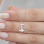 Collar ancla mujer plata