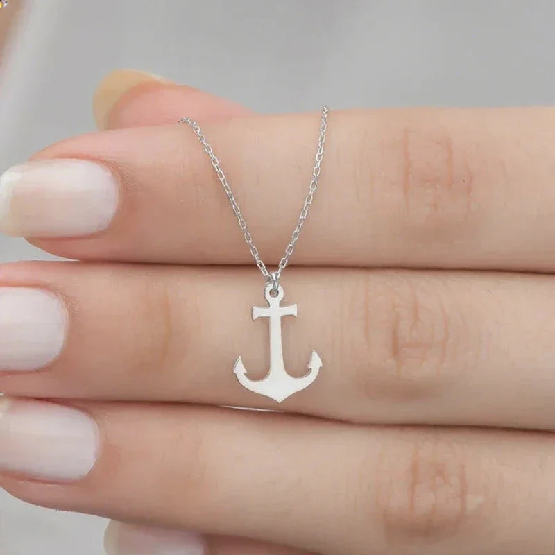 Collar ancla mujer plata