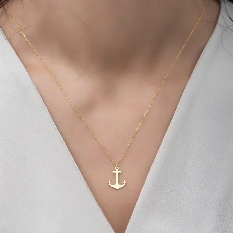 Collar ancla mujer oro