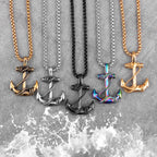 Collar ancla hombre negro