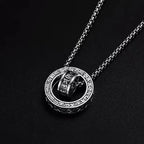 Collier anti-stress avec pendentif rotatif mantra bouddhiste
