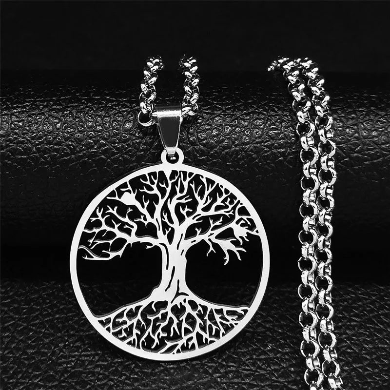 Collar Árbol de la Vida Colgante de Acero Templado hombre