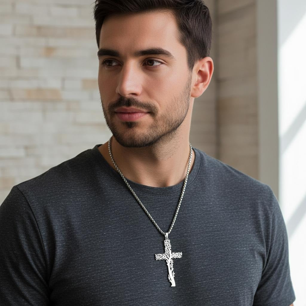 Collar Colgante Cruz Árbol de la Vida