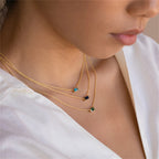 Collar con Colgante Delicado de Piedra de Nacimiento de Color