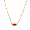 Collar con Colgante Delicado de Piedra de Nacimiento de Color