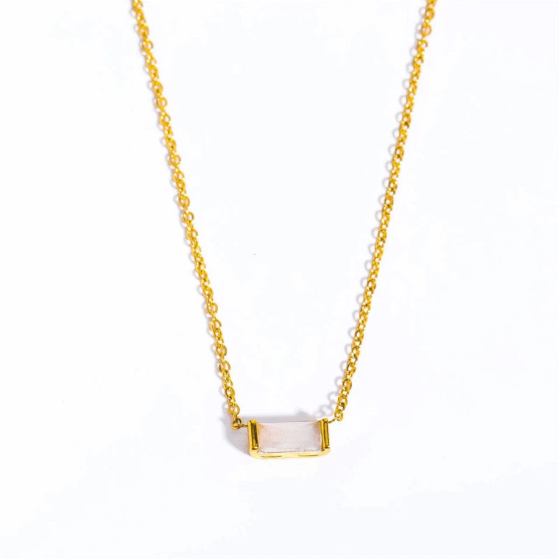 Collar con Colgante Delicado de Piedra de Nacimiento de Color