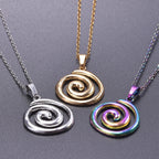 Collar con gran colgante espiral calada plata
