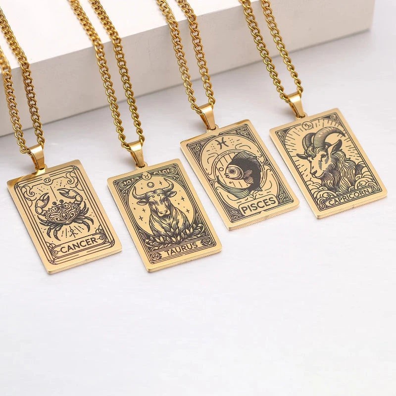 Collar con bonito colgante signo del zodiaco astrológico