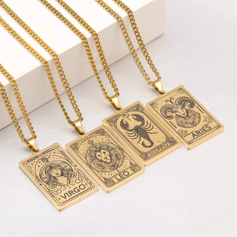 Collar con bonito colgante signo del zodiaco astrológico