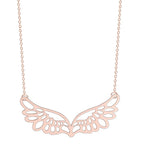 Collar con gran colgante alas de ángel oro rosa