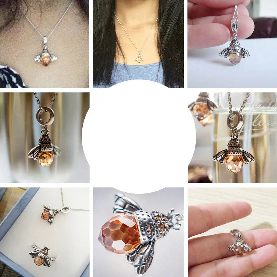 Collar con colgante de abeja para mujer