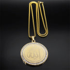 Collar con colgante amuleto Allah árabe islam musulmán oro