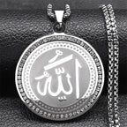 Collar con colgante amuleto Allah árabe islam musulmán plata