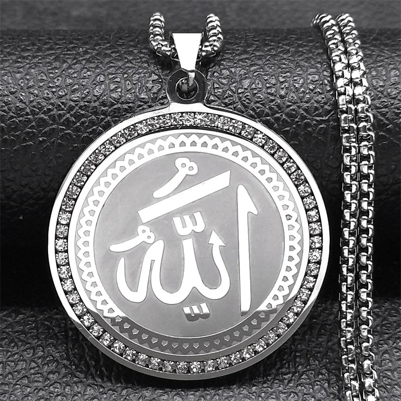 Collar con colgante amuleto Allah árabe islam musulmán plata