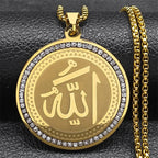 Collar con colgante amuleto Allah árabe islam musulmán oro