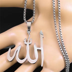 Collar con colgante Allah árabe islam musulmán plata 50 cm