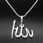 Collar con colgante Allah árabe islam musulmán plata 50 cm
