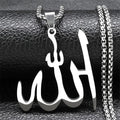 Collar con colgante Allah árabe islam musulmán plata 50 cm