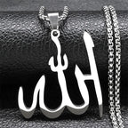 Collar con colgante Allah árabe islam musulmán plata 50 cm