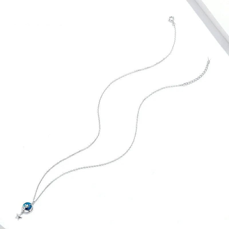 Collar con Colgante con Decoración de Luna y Gato