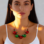 Collar con Colgante de Bolas de Navidad