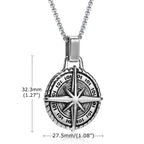 Collar con Colgante Brújula Rosa de los Vientos para Hombre