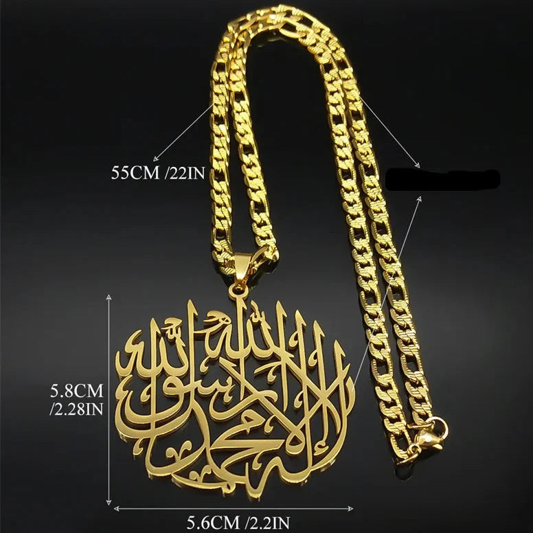 Collar con colgante caligráfico Ayatul Kursi árabe