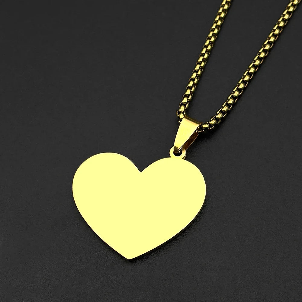 Collar con colgante de corazón Allah y Mahoma árabe islámico musulmán 