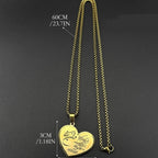 Collar con colgante de corazón Allah y Mahoma árabe islámico musulmán