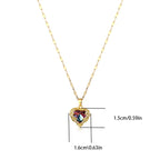 Collar con colgante de corazón de cristal