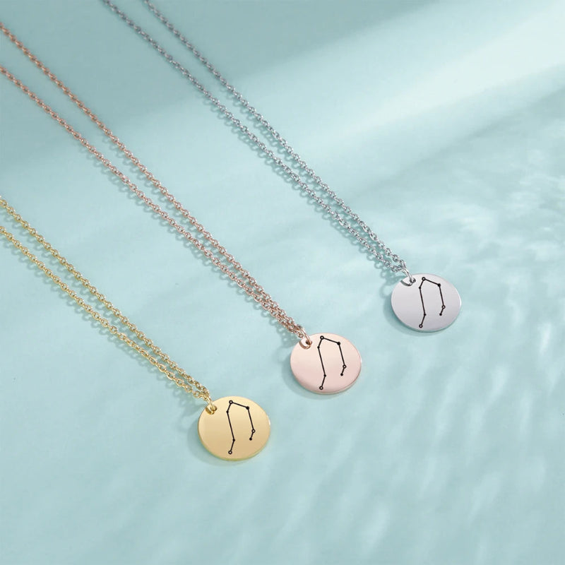 Collar con colgante de constelación signo del zodiaco