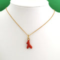 Collar con Colgante de Coral Naranja