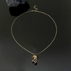 Collar con Colgante de Calavera Cabeza de Muerte bronce