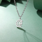 Collar con colgante islámico de media luna y mano de Fátima árabe en plata