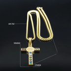 Necklace with multicolored Saint Benedict cross pendant