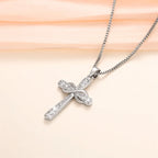Necklace with intertwined cross and infinity symbol pendant