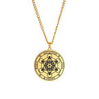 Collar con Colgante Cubo de Metatrón dorado