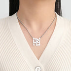 Collar con colgante de bendición y símbolo hebreo Yeshoua judío plata