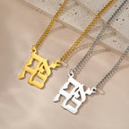 Collar con colgante de bendición y símbolo hebreo Yeshoua judío oro