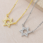 Collar con colgante de la <span data-glossary-id="etoile-de-david">estrella de David</span> en strass símbolo judío 