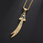 Collar con colgante del Imam Ali Zulfiqar árabe islámico musulmán oro