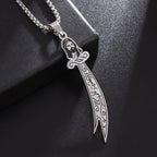 Collar con colgante del Imam Ali Zulfiqar árabe islámico musulmán plata