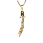 Collar con colgante del Imam Ali Zulfiqar árabe islámico musulmán oro