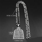 Collar con colgante de oraciones judías los 10 mandamientos de la Torá