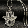 Collar para hombre con colgante de protección contra el mal de ojo y mano de Fátima árabe ojo