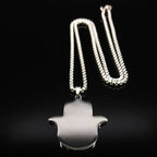 Collar para hombre con colgante de protección contra el mal de ojo y mano de Fátima árabe