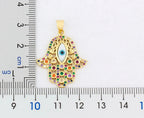 Collar con colgante de protección contra el mal de ojo y mano de Fatma multicolor 