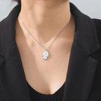 Collar con colgante de protección estrella de David y mano de Fátima judío plata