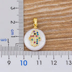 Collar con colgante de protección mano de Fátima colorida árabe