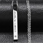 Collar con colgante de protección Mesuzah y letras hebreas judías en plata